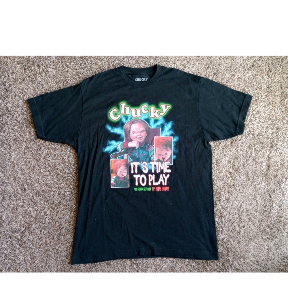 Chucky Childs Play Its Time To Play 1988 Mens Throwback T-Shirt Sz Large